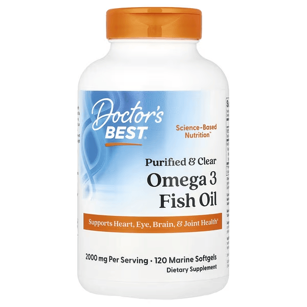 Doctor's Best Purified Omega-3 Fish Oil, 120 Softgels